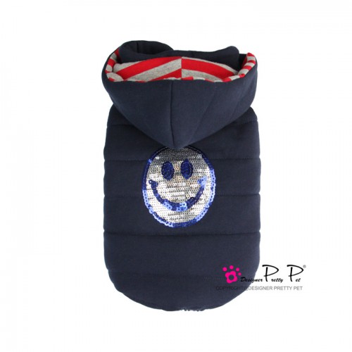 Pretty Pet Happy Hooded Coat Navy